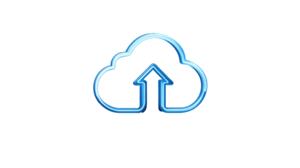 Glowing Cloud Upload Icon