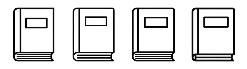 textbook line editable vector icon set. back to school outline icons.