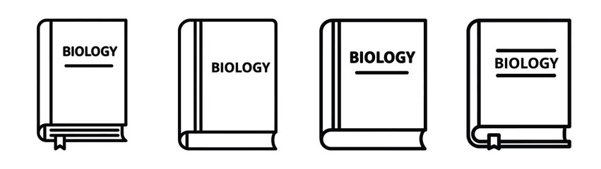biology book line editable vector icon set. back to school outline icons.