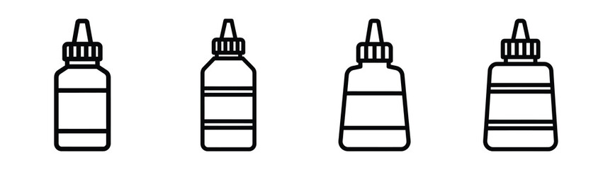 Obraz premium paint bottle line editable vector icon set. back to school outline icons.