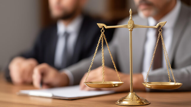 Faceless teamwork of business lawyers collaborating diligently on legal legislation in courtroom to assist their client, attorney partnership, legal team cooperation, defocused pro - Powered by Adobe