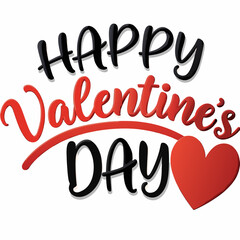 Happy valentine s day message with a red heart illustration