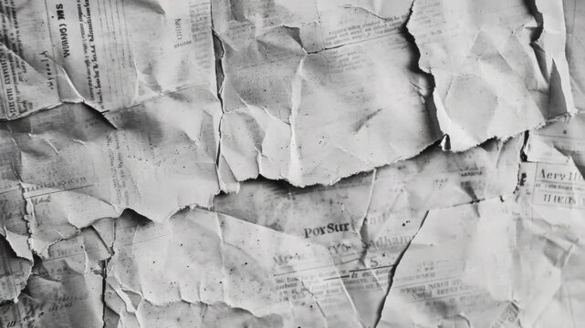 Video A close-up shot of various newspapers stacked on a wall