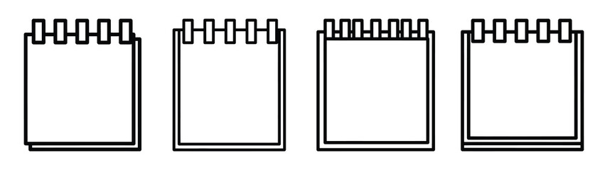 sticky pad line editable vector icon set. back to school outline icons. © Shilpy