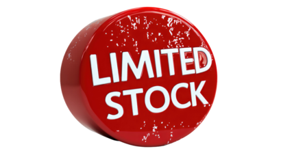 Limited Stock Red Button Isolated