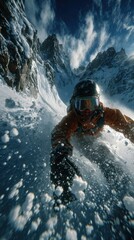 Snowboarder in Action