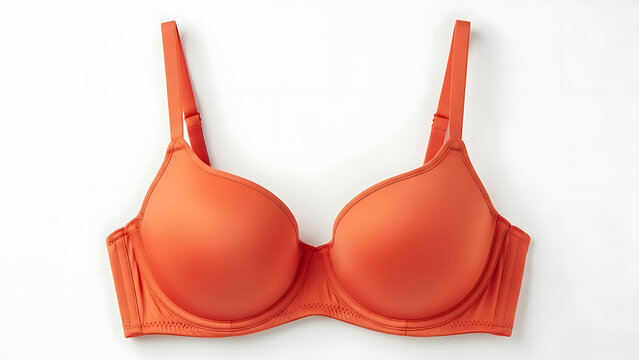 Orange push up bra with underwire and adjustable straps