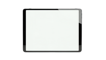 Tablet with Blank Screen on White Background