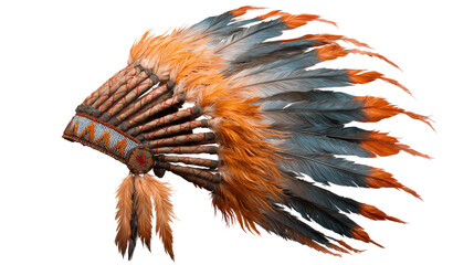 Native American Headdress on Transparent Background