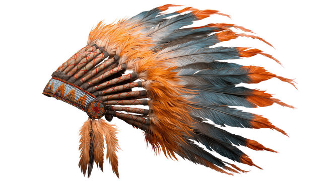 Native American Headdress on Transparent Background