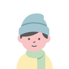 boy flat illustration winter clothing