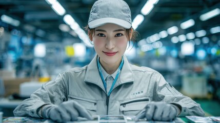 Japanese Female Factory Worker
