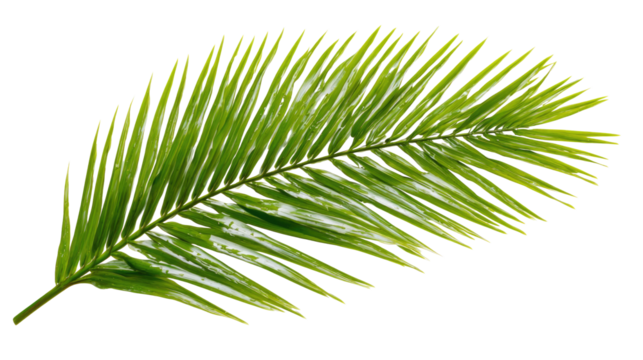Palm leaf isolated on transparent background - Powered by Adobe