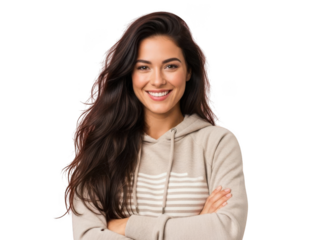 A woman isolated on transparent background