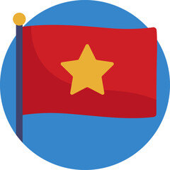 National flag of Vietnam with a yellow star on a red background.