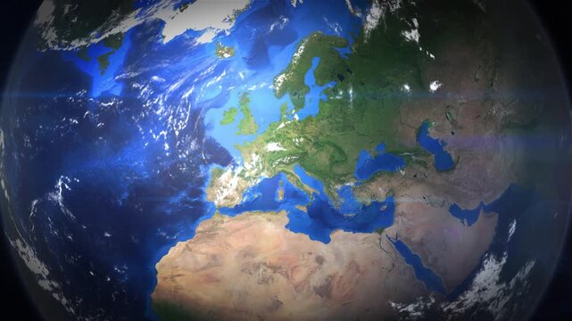 Earth map zoom to Munich city in Germany