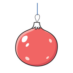 Red Christmas ornament bauble ball isolated vector