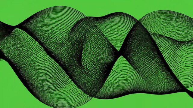 Shifting Color Gradients on Glass Surface with halftone lines shifting and morphing effect green screen halftone patterns style