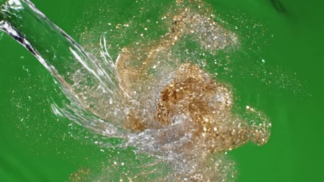 Liquid Surface Ripples with controlled particles animating the liquid effect ad_ready green screen liquid motion style featuring