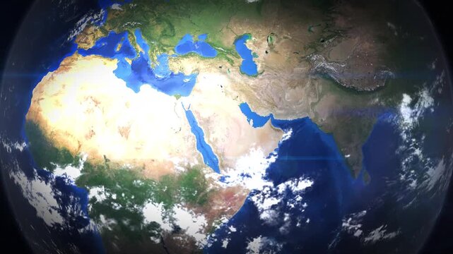 Earth map zoom to Riyadh city in Saudi Arabia
