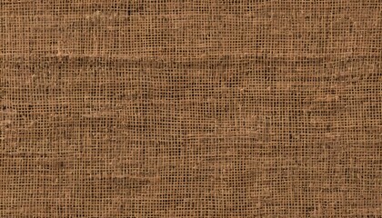 Close-up texture of rough, brown woven fabric with visible threads and a natural, organic feel for background use