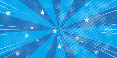 Comic book style vector background with halftone print effect. Vintage pop art design