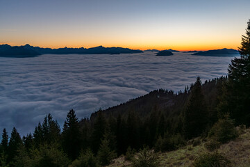 Serene Autumnal Sunrise Over Alpine Peaks near Oberstdorf