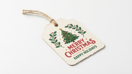 Fototapeta premium christmas label mockup for holiday-themed designs isolated on white background