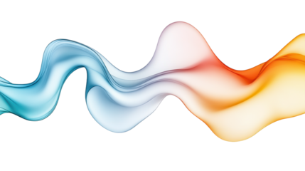 Elegant Flowing Gradient Waves on Transparent Background