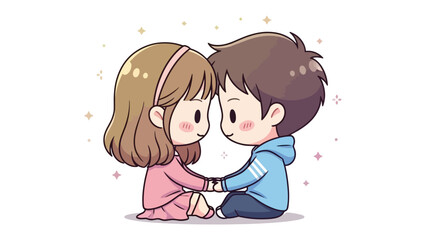 A couple holding hands illustration: A tender illustration depicts a loving couple, their hands clasped in a gesture of unity and affection. The scene radiates warmth.