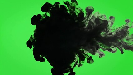 Green screen ink bleeds into vibrant green colors with ink bleeding slowly on pure effect green screen ink bleeds style featuring ink