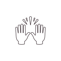 Obraz premium raising hands pair of hands raised in air happy joy celebration hand fingers emoji symbol sign icon vector illustration isolated flat