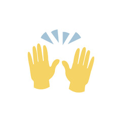 Obraz premium raising hands pair of hands raised in air happy joy celebration hand fingers emoji symbol sign icon vector illustration isolated flat