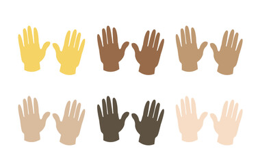 raising hands pair of hands raised in air happy joy celebration hand fingers emoji symbol sign icon vector illustration isolated flat