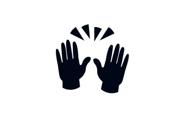 raising hands pair of hands raised in air happy joy celebration hand fingers emoji symbol sign icon vector illustration isolated flat
