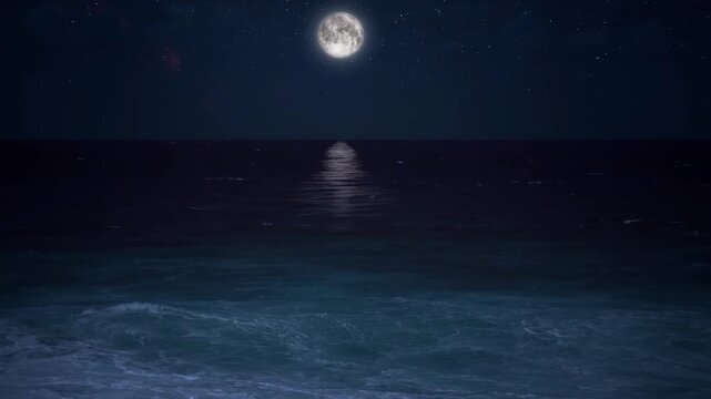 moon over sea