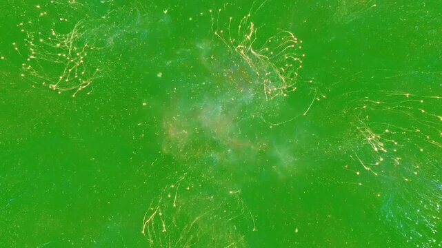 Glowing Orb Dissipation with glowing particles exploding and dissipating effect green screen glowing particles style featuring