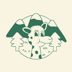 Obraz premium giraffe cartoon character children illustration