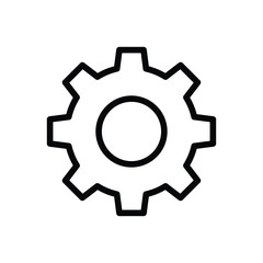 Black and White Gear Icon Symbolizing Mechanism and Engineering Concept