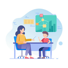 brainstorming, graphic, desk, modern, sitting, woman, table, chart, job, planning, silhouette, success, boy, abstract, cartoon, chair, growth, shape, background, minimal, roadmap