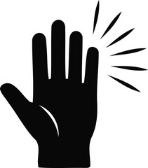 Fototapeta premium Black hand with lines radiating isolated on