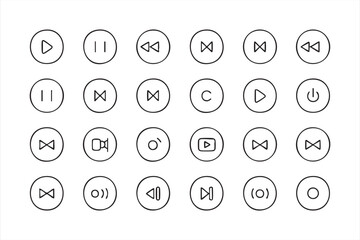 Minimal Media Player Symbols for Streaming UI, Mobile Controls, and Audio Navigation