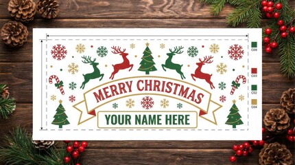 the cheerful christmas mug design template showcases vibrant holiday illustrations and text for creative fun