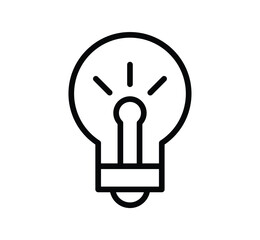 Outline of a Light Bulb Symbol with Rays of Light Emitting from It