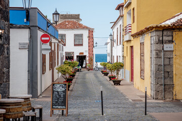 Garachico, Tenerife, Spain, A scenic view of Garachicos charming streets, showcasing the unique architecture and inviting ambiance