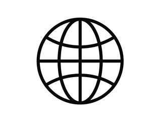 Simple Outline of a Global Globe Icon Representing Connectivity and Unity