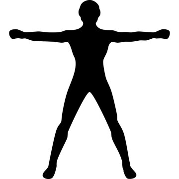 Spread-Eagled Human Silhouette Icon