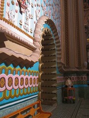 the colorful colonial ancient church in Tlalpujahua, Michoacan, Mexico