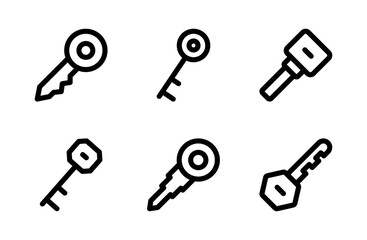 Secure Keys Icon Set – Detailed Keyring and Security Symbol Collection for Access, Lock, Password, and Property Protection Design