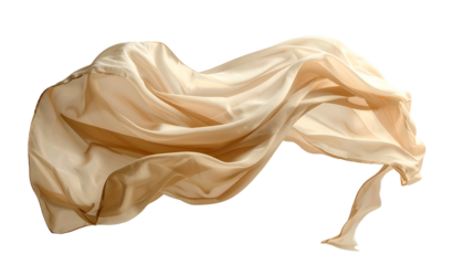 Flowing cream-colored fabric against a black background, suggesting movement and elegance